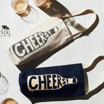 "cheers!" wine tote bag