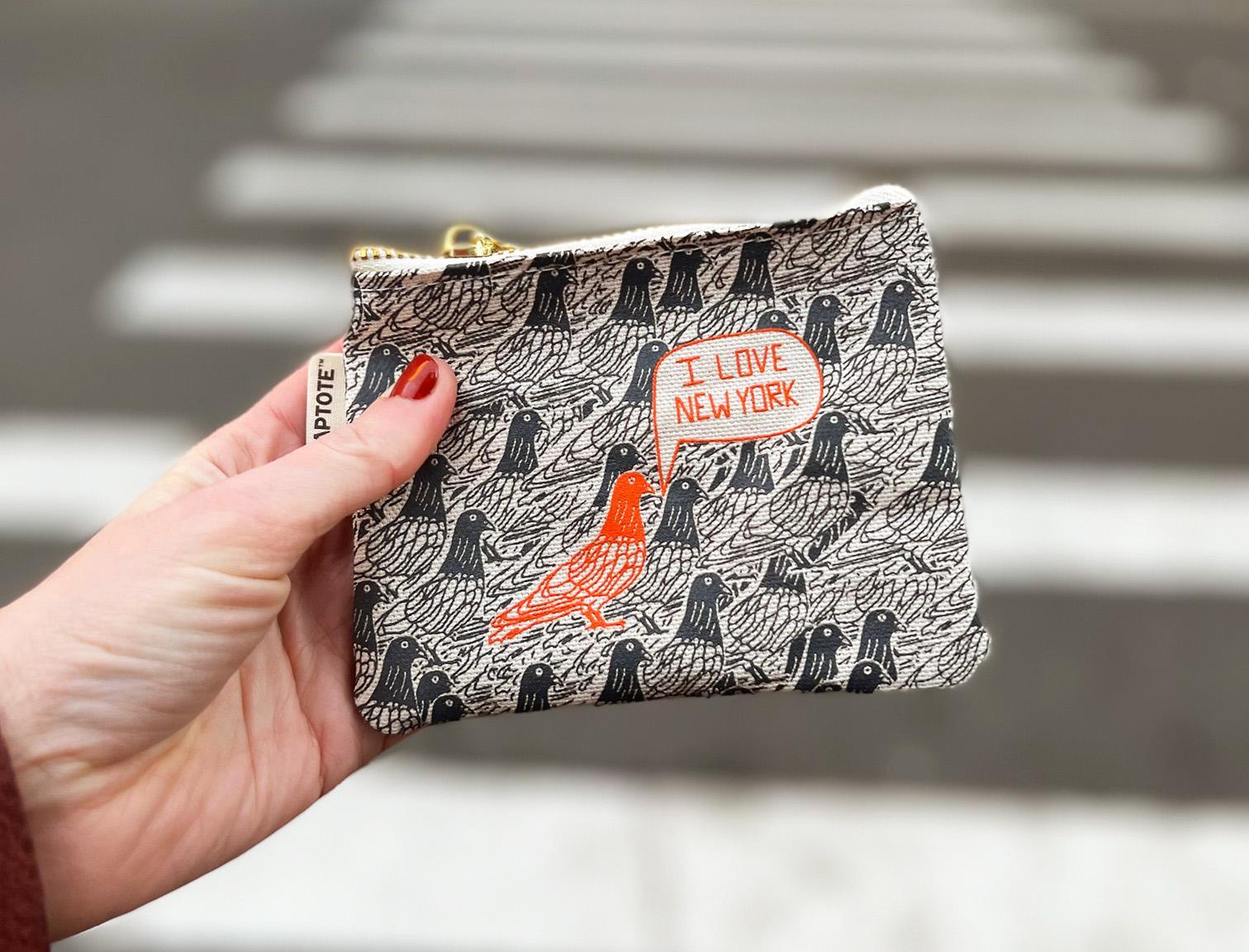 pigeon new york coin purse