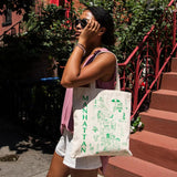 manhattan grocery tote with new york map