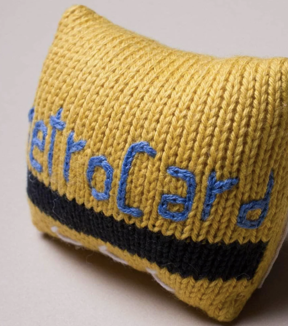 metro card plushie knitted rattle