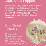 Fundraising Event: Embroidered Floral Totes with The Pink Agenda