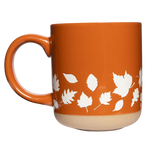 Fall Leaves Orange Stoneware Coffee Mug - Fall Decor & Gifts