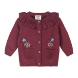 Pockets of Flowers Embroidered Baby Cardigan (Organic)