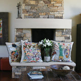 New York City Hand-Embroidered Pillow