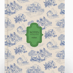 blue and cream toile notebook papier lined