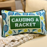 Causing A Racket Needlepoint Pillow