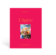 'L'Apéro' themed puzzle with a pink cover and image of food on a white background
