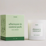 scented candle called afternoon in central park by Literie