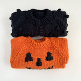 Jack-o-lantern Sweater, Orange Baby Kid Halloween Pumpkin