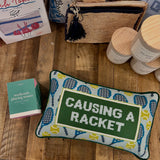 Causing A Racket Needlepoint Pillow